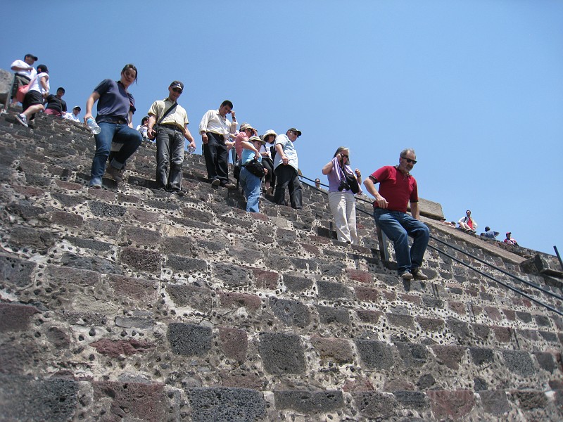 Mexico Pyramids - Mexico City 2009 0885.jpg - A trip to the Teotihuacan area of Mexico to visit the pyramids. A vast complex and a great climb to the top. This was followed by lunch in a cave, then a visit to the historical center of Mexico City. March 2009.